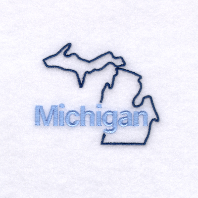 Michigan Outline Machine Embroidery Design
