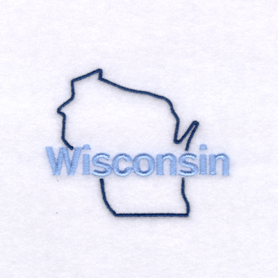 Wisconsin Outline Machine Embroidery Design