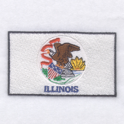 Illinois State Flag Machine Embroidery Design