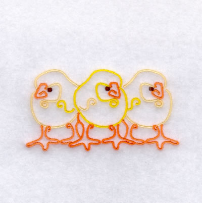 Baby Chick Swirls Machine Embroidery Design