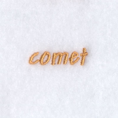 Comet Text Machine Embroidery Design