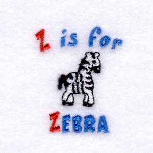 Picture of Z is for Zebra Machine Embroidery Design