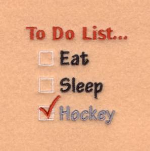 Picture of Hockey To Do List… Machine Embroidery Design