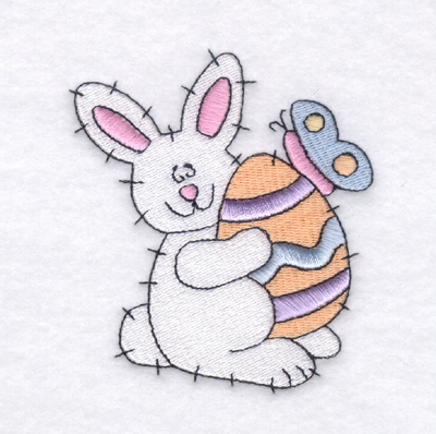Country Bunnys Butterfly Machine Embroidery Design