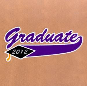 Picture of Graduate Swoosh Appliqué 2012 Machine Embroidery Design