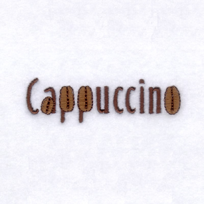 Cappuccino Text Machine Embroidery Design