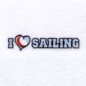 Picture of I Love Sailing Machine Embroidery Design