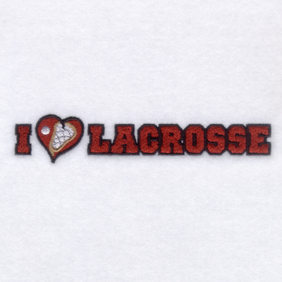 I Love Lacrosse Machine Embroidery Design