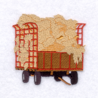 Hay Wagon Machine Embroidery Design