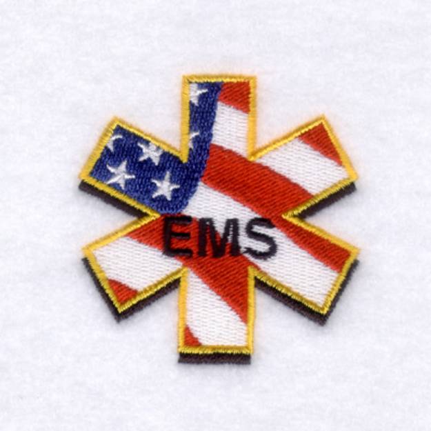 Picture of EMS Flag Badge Machine Embroidery Design