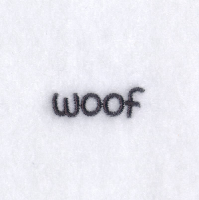 Woof Dog Text Machine Embroidery Design
