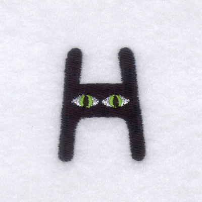 Creepy Eye Font "H" Small Machine Embroidery Design