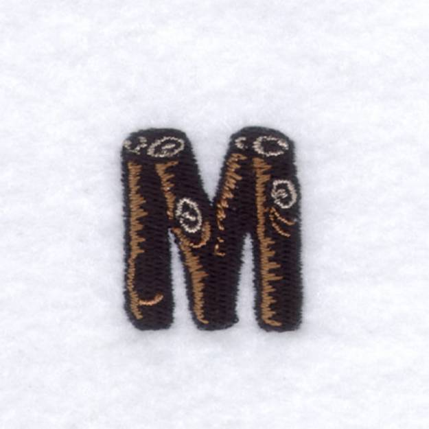 Picture of Wood Font "M" Small Machine Embroidery Design