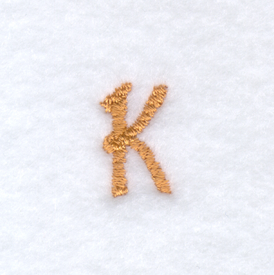 Rope Font "K" Uppercase Machine Embroidery Design