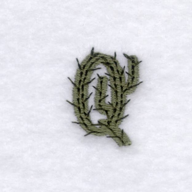 Picture of Cactus Font "Q" Machine Embroidery Design