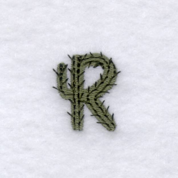 Picture of Cactus Font "R" Machine Embroidery Design