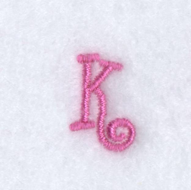 Picture of Angelica "K" Uppercase Machine Embroidery Design