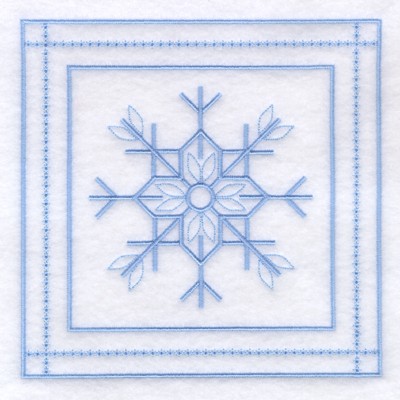 3 - Snowflake Quilt Square 9" Machine Embroidery Design