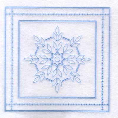 5 - Snowflake Quilt Square 9" Machine Embroidery Design