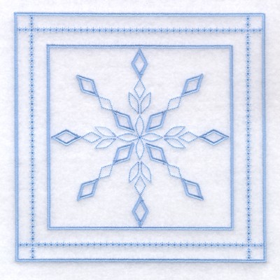 6 - Snowflake Quilt Square 9" Machine Embroidery Design