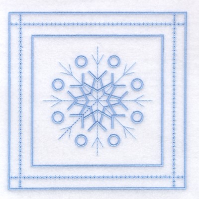 9 - Snowflake Quilt Square 9" Machine Embroidery Design