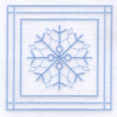 10 - Snowflake Quilt Square 9" Machine Embroidery Design