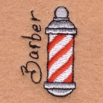 Barber Pole with Text Machine Embroidery Design
