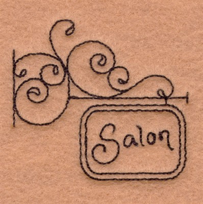Salon Sign Machine Embroidery Design