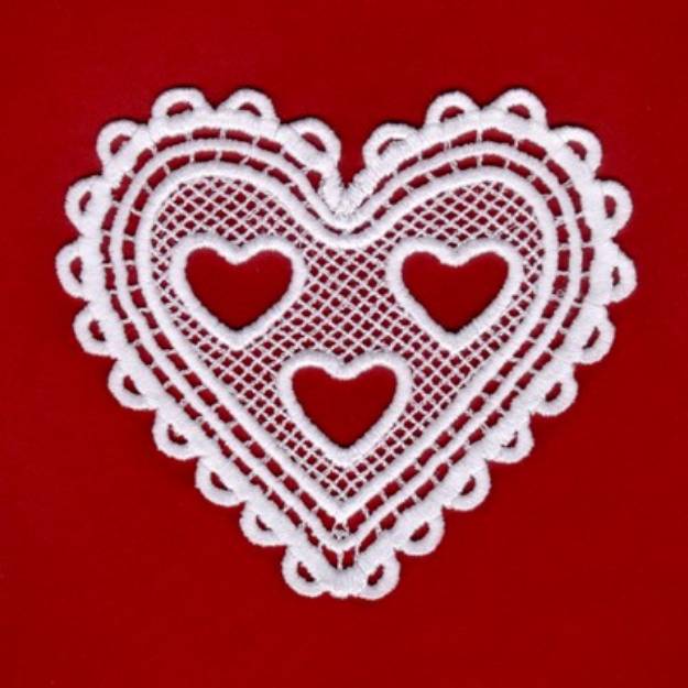 Picture of Hearts Lace Heart Machine Embroidery Design