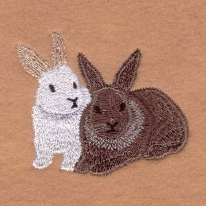 Picture of Two Bunnies Machine Embroidery Design