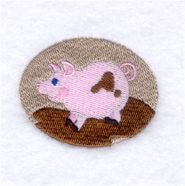 Picture of Pig Oval Machine Embroidery Design