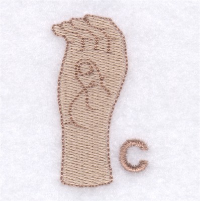 Letter C Sign Machine Embroidery Design