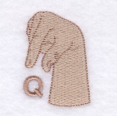 Letter Q Sign Machine Embroidery Design