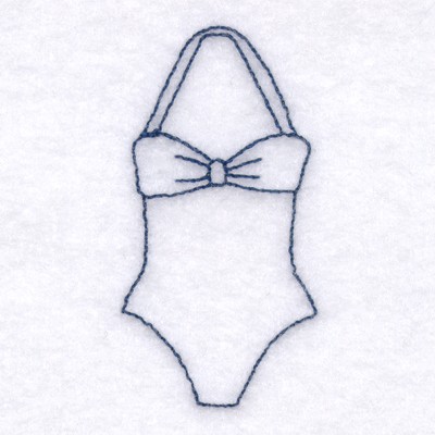 Vintage Swimsuit Machine Embroidery Design