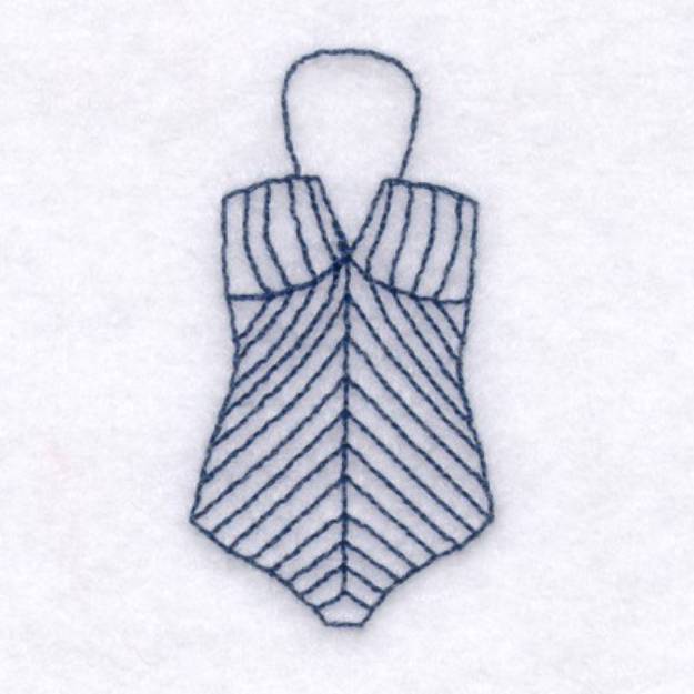 Picture of Stripe Swimsuit Machine Embroidery Design