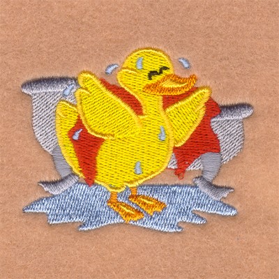 Drying Off Rubber Ducky Machine Embroidery Design