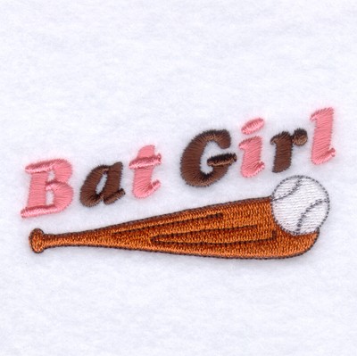 Baseball Bat Girl Machine Embroidery Design