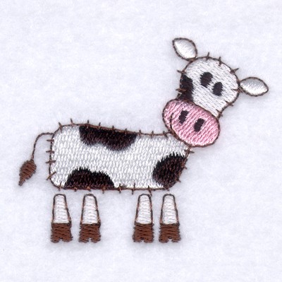 Country Cow Machine Embroidery Design