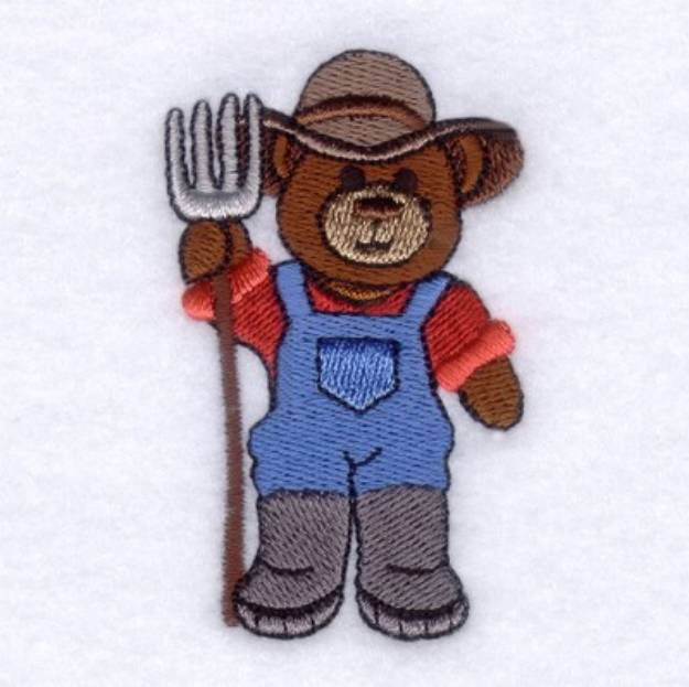 Picture of Farmer Bear Machine Embroidery Design