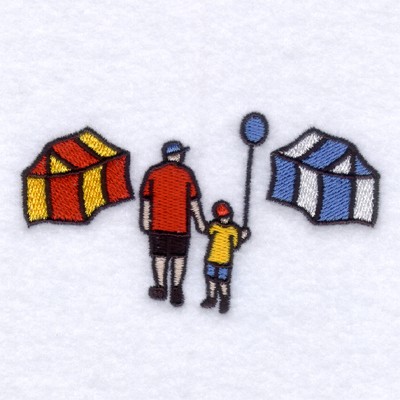 Father & Son at the Fair Machine Embroidery Design