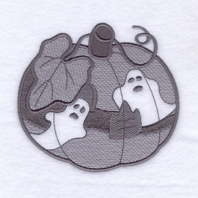 Ghost Pumpkin Toile Machine Embroidery Design