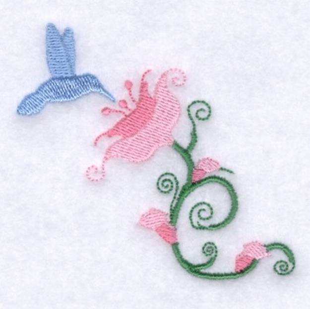 Picture of Whimsical Hummingbird Machine Embroidery Design