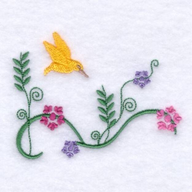 Picture of Whimsical Hummingbird Machine Embroidery Design