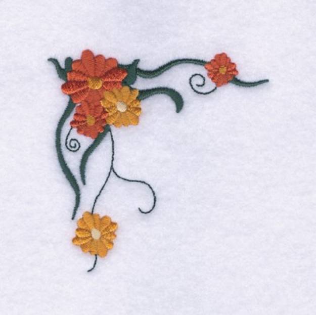 Picture of Floral Corner Machine Embroidery Design