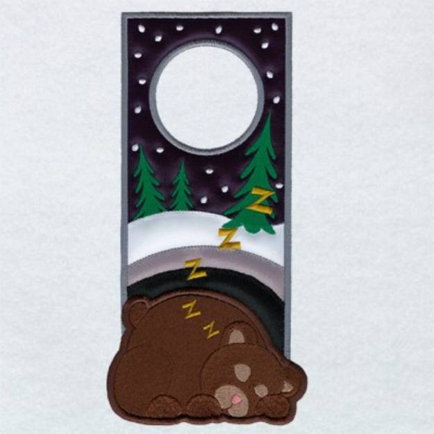 Picture of Bear Door Hanger Machine Embroidery Design