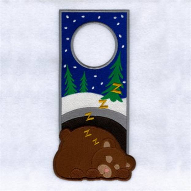 Picture of Bear Door Hanger Machine Embroidery Design