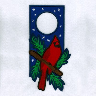 Cardinal Door Hanger Machine Embroidery Design