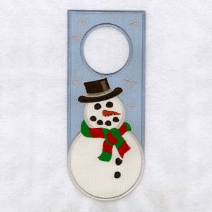 Picture of Snowman Door Hanger Machine Embroidery Design