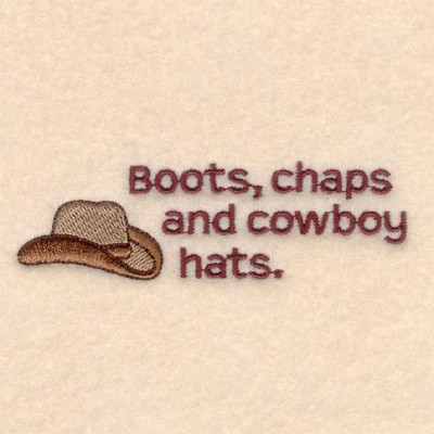 Boots and Chaps Machine Embroidery Design