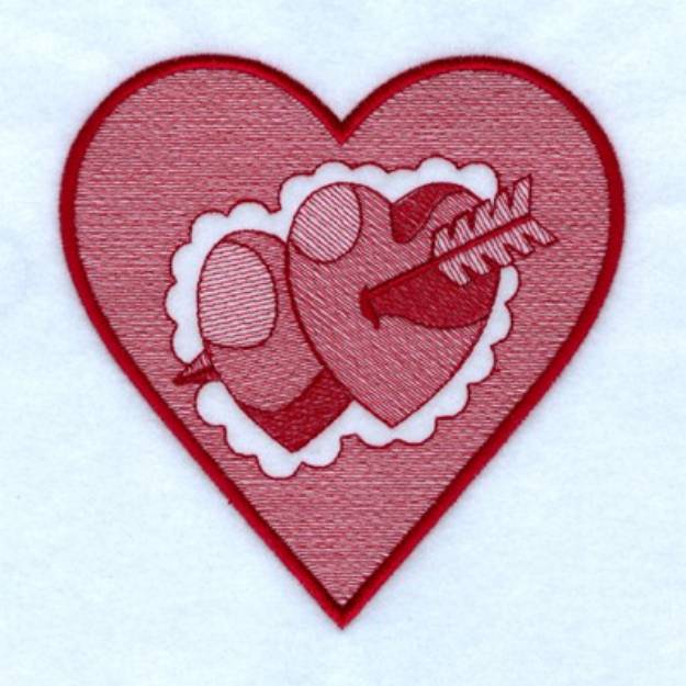 Picture of Pierced Hearts Toile Machine Embroidery Design